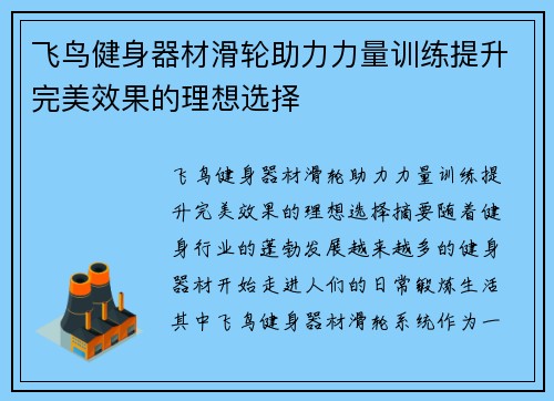 飞鸟健身器材滑轮助力力量训练提升完美效果的理想选择